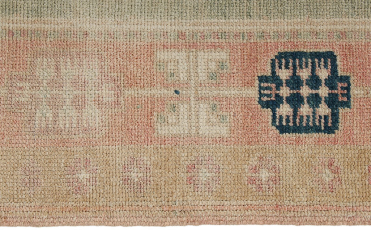 4x7 Beige and Pink Turkish Tribal Rug
