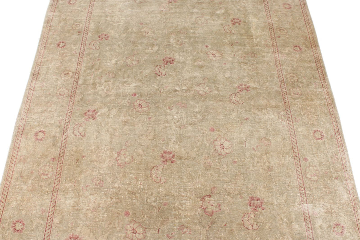 4x6 Beige and Pink Turkish Oushak Rug