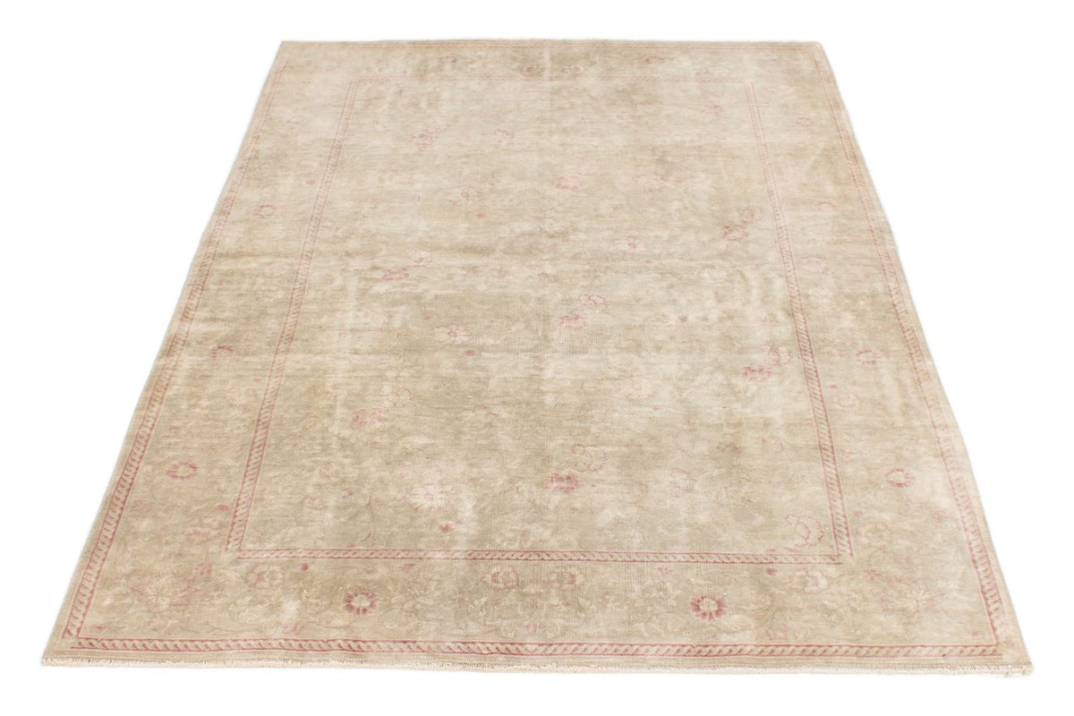 4x6 Beige and Pink Turkish Oushak Rug