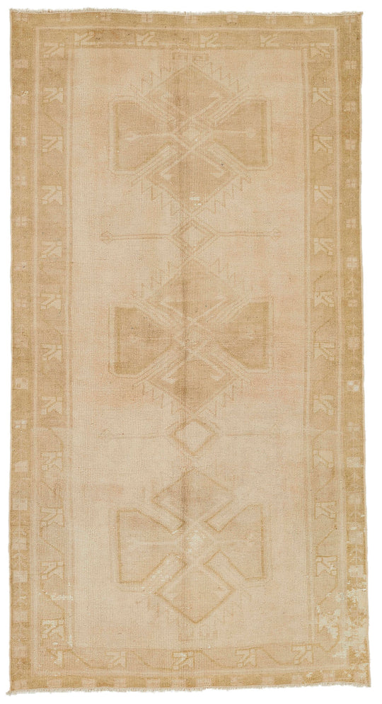 3x6 Beige Turkish Tribal Runner
