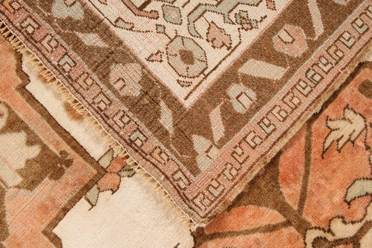 4x6 Brown and Beige Turkish Traditional Runner