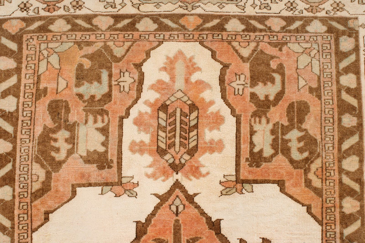 4x6 Brown and Beige Turkish Traditional Runner