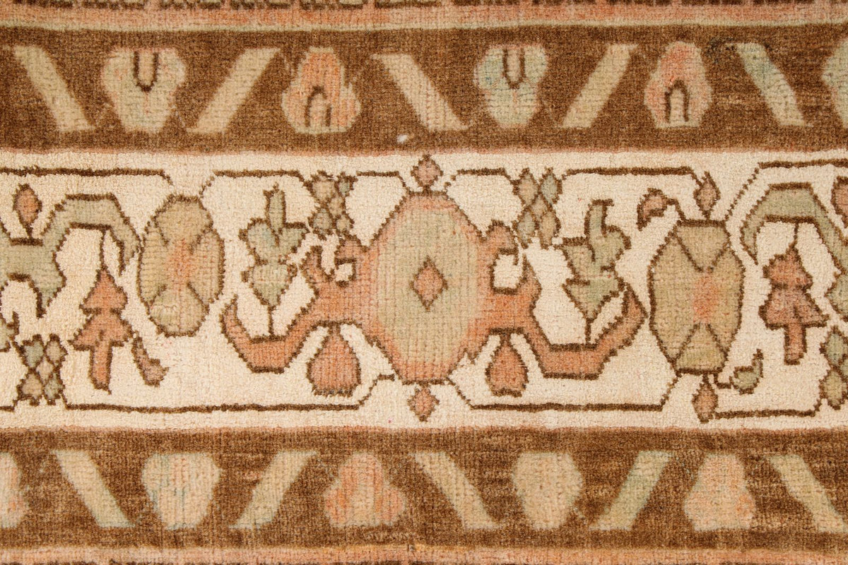 4x6 Brown and Beige Turkish Traditional Runner