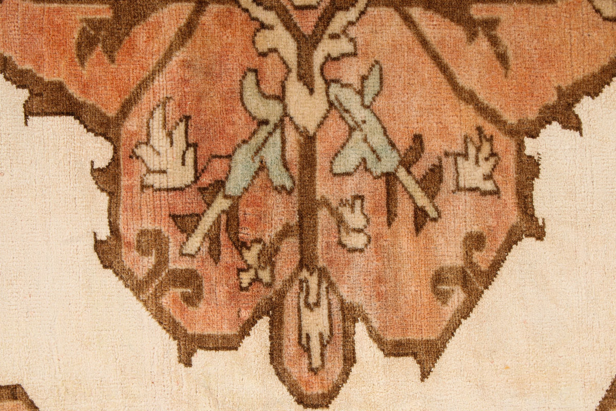 4x6 Brown and Beige Turkish Traditional Runner