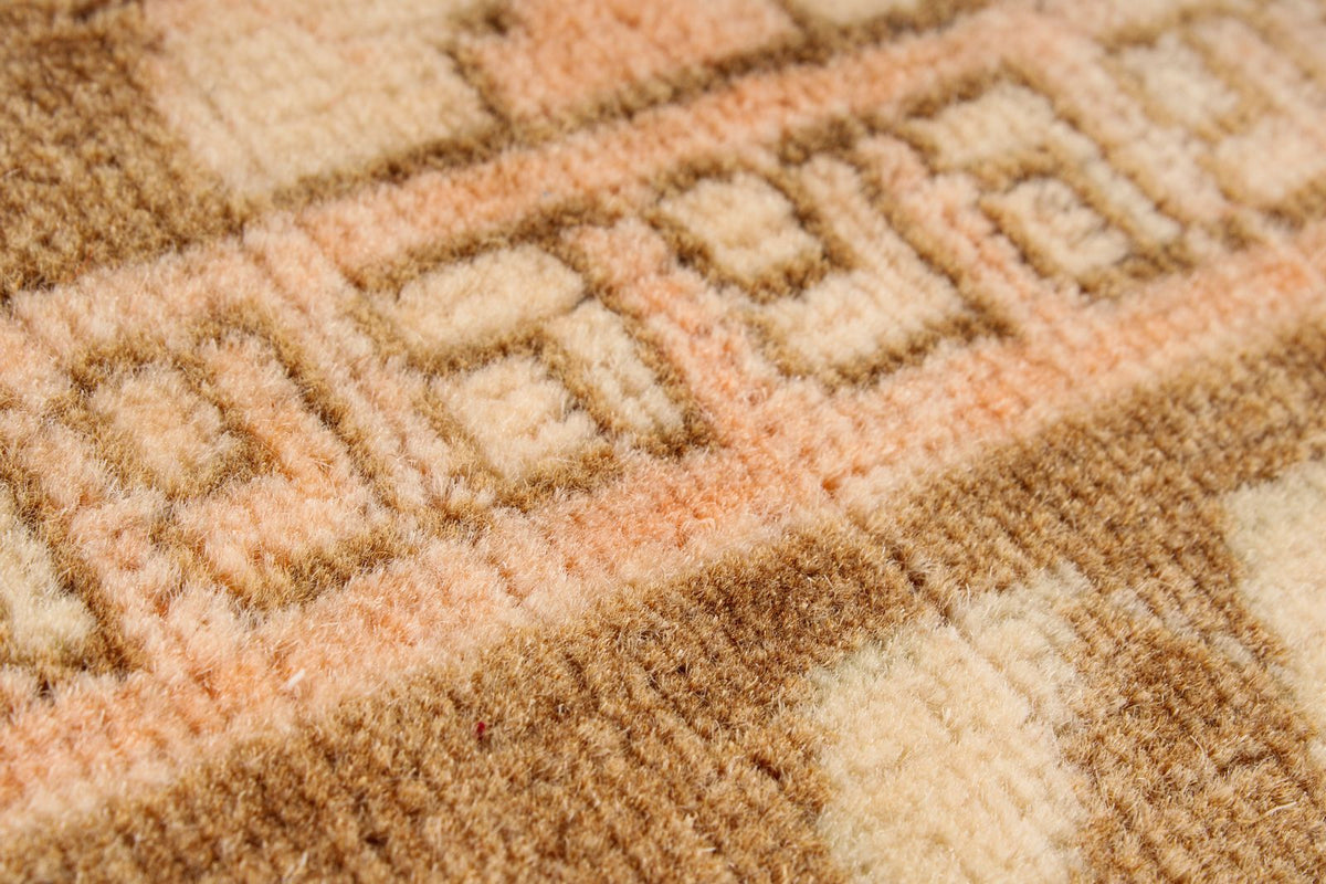 4x6 Brown and Beige Turkish Traditional Runner