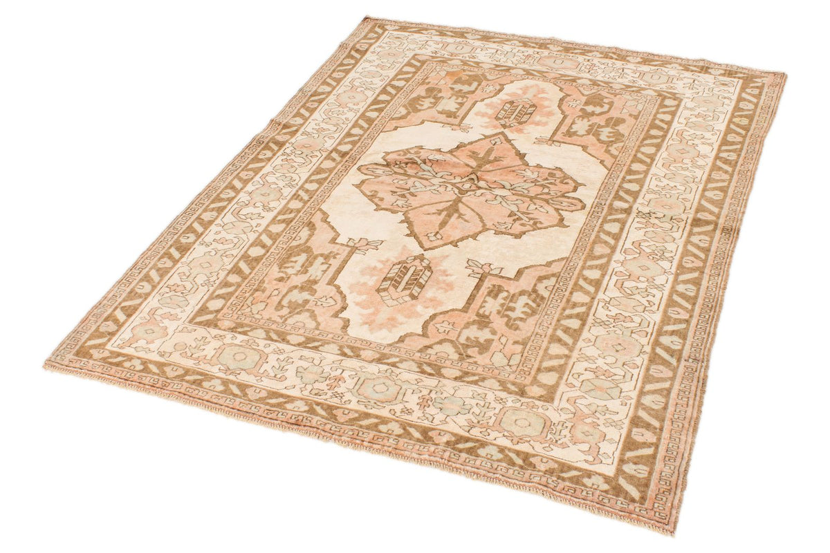 4x6 Brown and Beige Turkish Traditional Runner