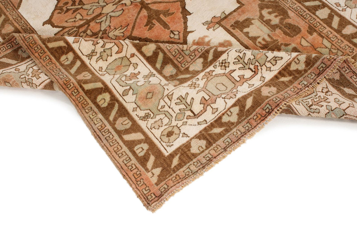 4x6 Brown and Beige Turkish Traditional Runner