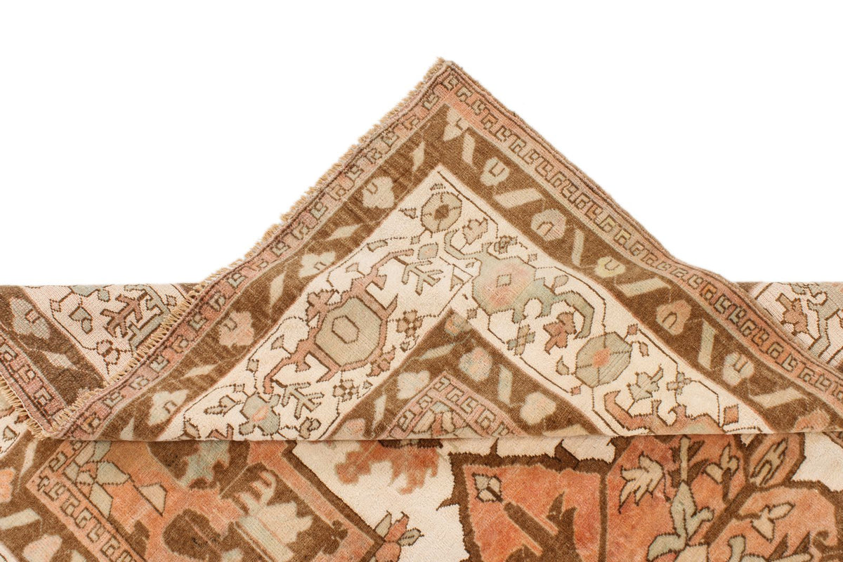 4x6 Brown and Beige Turkish Traditional Runner