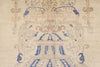 4x6 Beige and Navy Turkish Tribal Rug