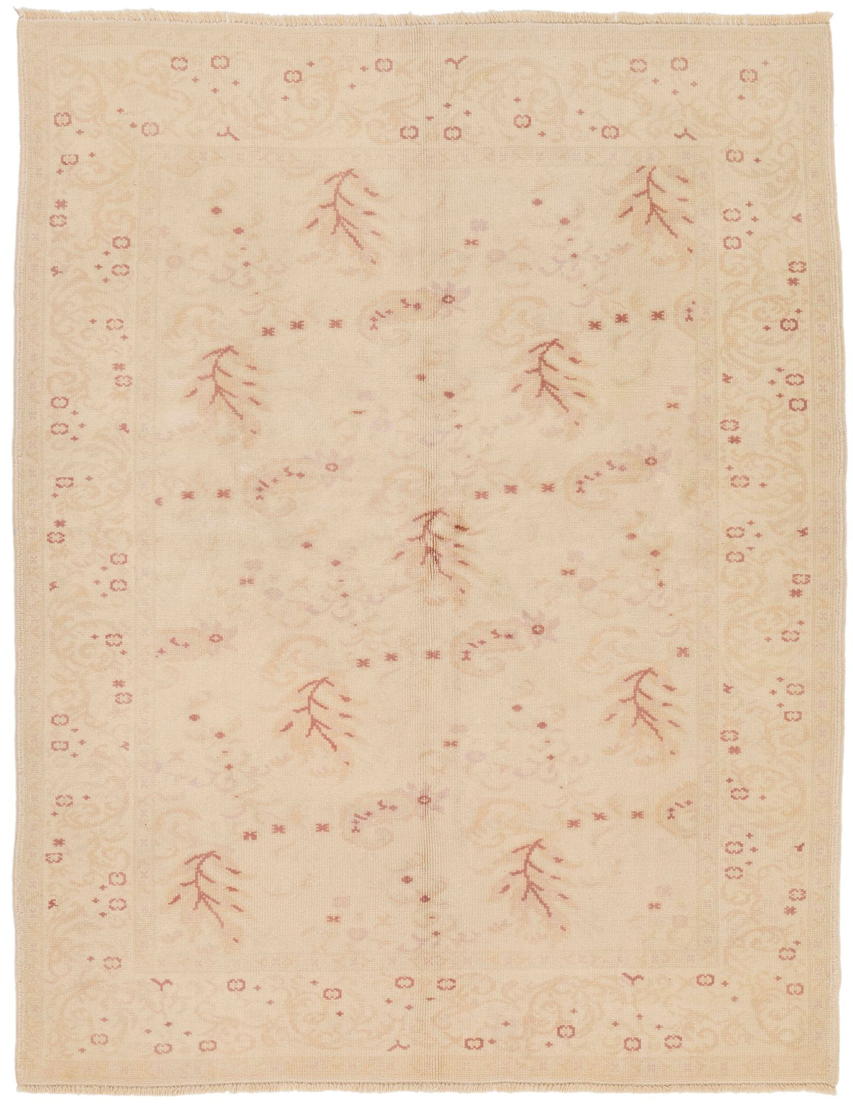 5x6 Beige Turkish Oushak Rug