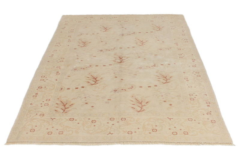 5x6 Beige Turkish Oushak Rug