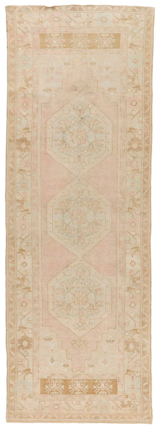 4x10 Beige Turkish Tribal Runner