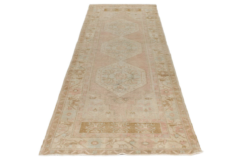 4x10 Beige Turkish Tribal Runner