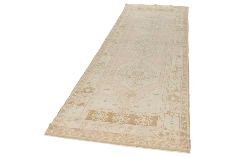 4x10 Beige Turkish Tribal Runner