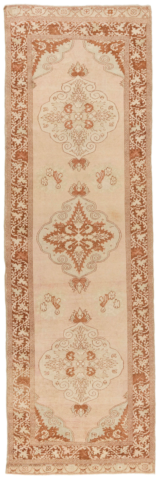 3x11 Beige and Rust Turkish Traditional Runner