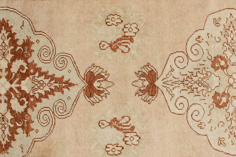 3x11 Beige and Rust Turkish Traditional Runner