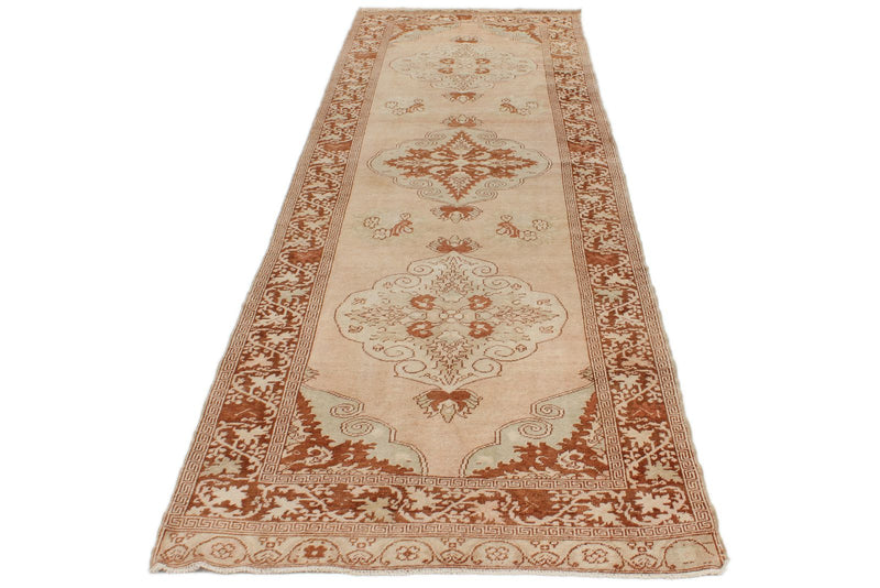 3x11 Beige and Rust Turkish Traditional Runner