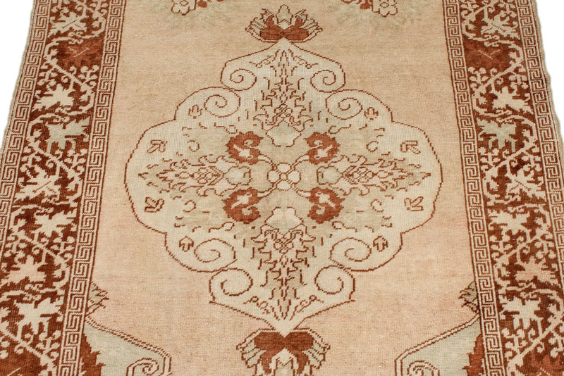 3x11 Beige and Rust Turkish Traditional Runner