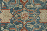 Vintage Handmade 3x16 Navy and Green Persian Malayer Distressed Area Runner