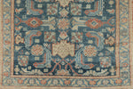 Vintage Handmade 3x16 Navy and Green Persian Malayer Distressed Area Runner