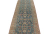 Vintage Handmade 3x16 Navy and Green Persian Malayer Distressed Area Runner