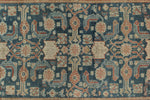 Vintage Handmade 3x16 Navy and Green Persian Malayer Distressed Area Runner