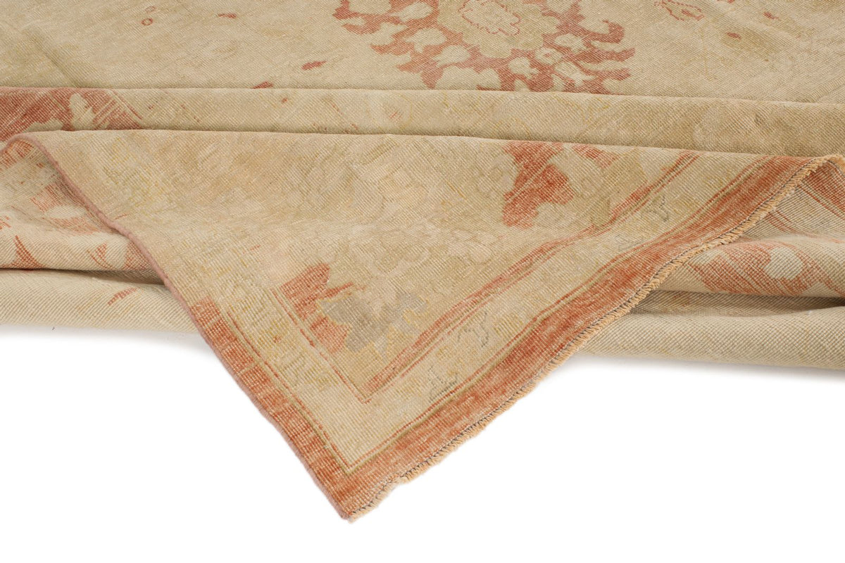 13x19 Beige and Pink Turkish Traditional Rug