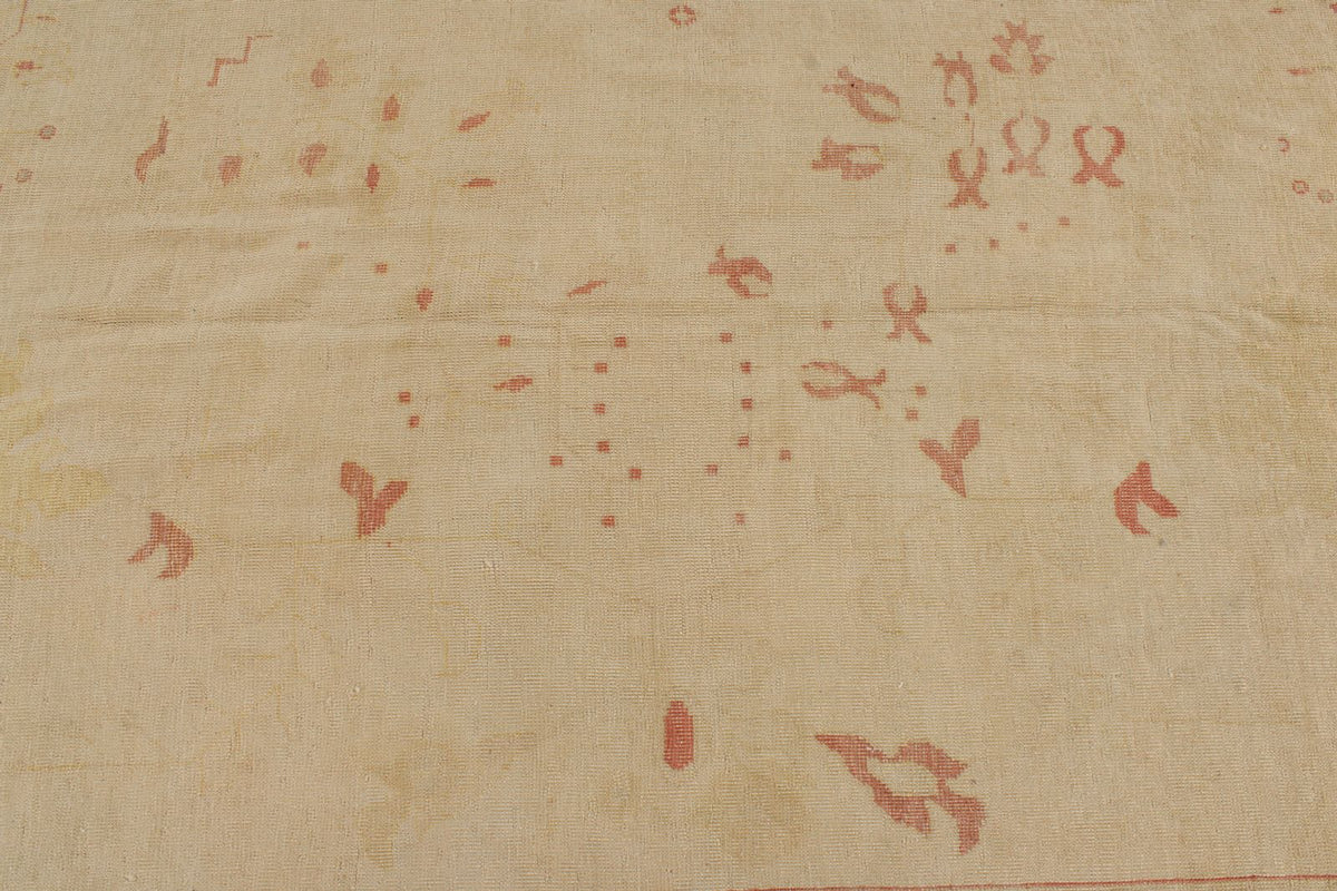 13x19 Beige and Pink Turkish Traditional Rug