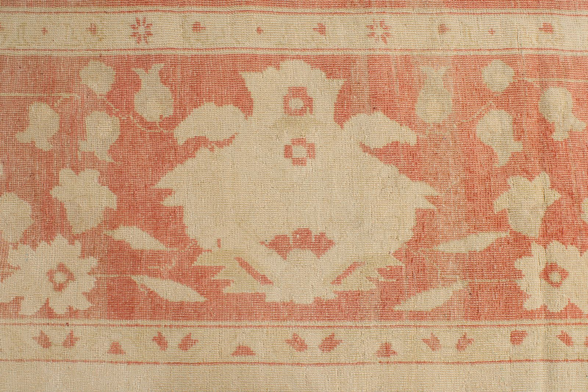 13x19 Beige and Pink Turkish Traditional Rug