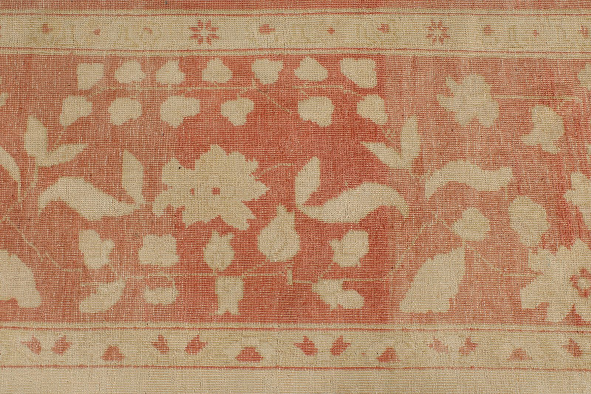 13x19 Beige and Pink Turkish Traditional Rug