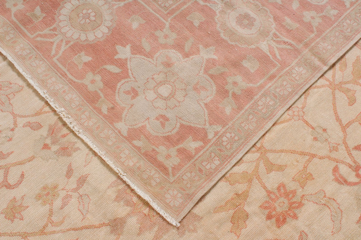 12x15 Beige and Rust Turkish Oushak Rug