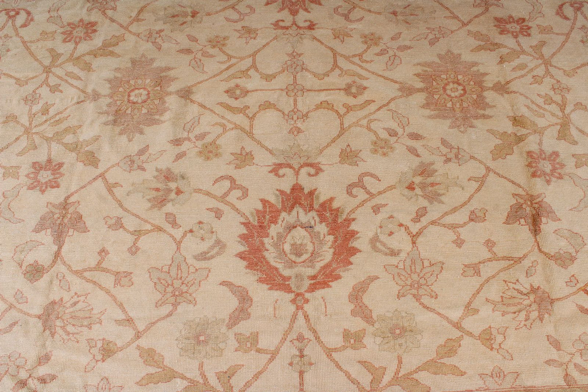12x15 Beige and Rust Turkish Oushak Rug