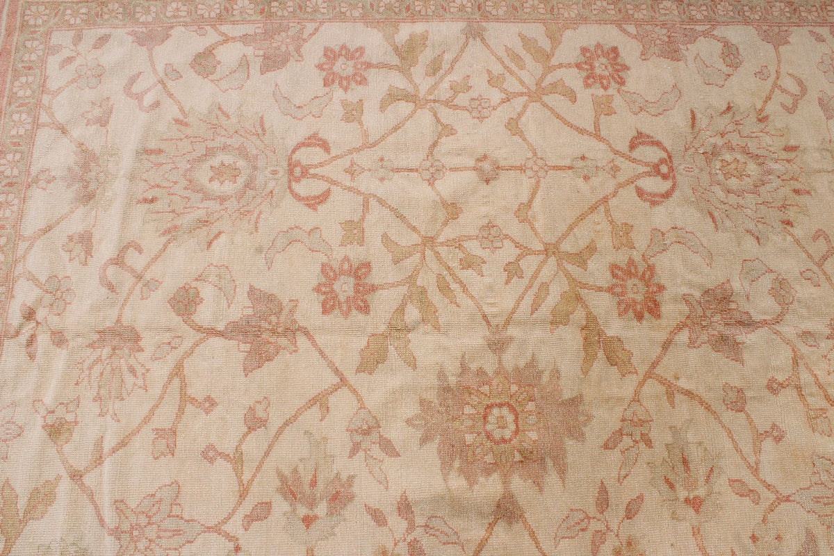 12x15 Beige and Rust Turkish Oushak Rug