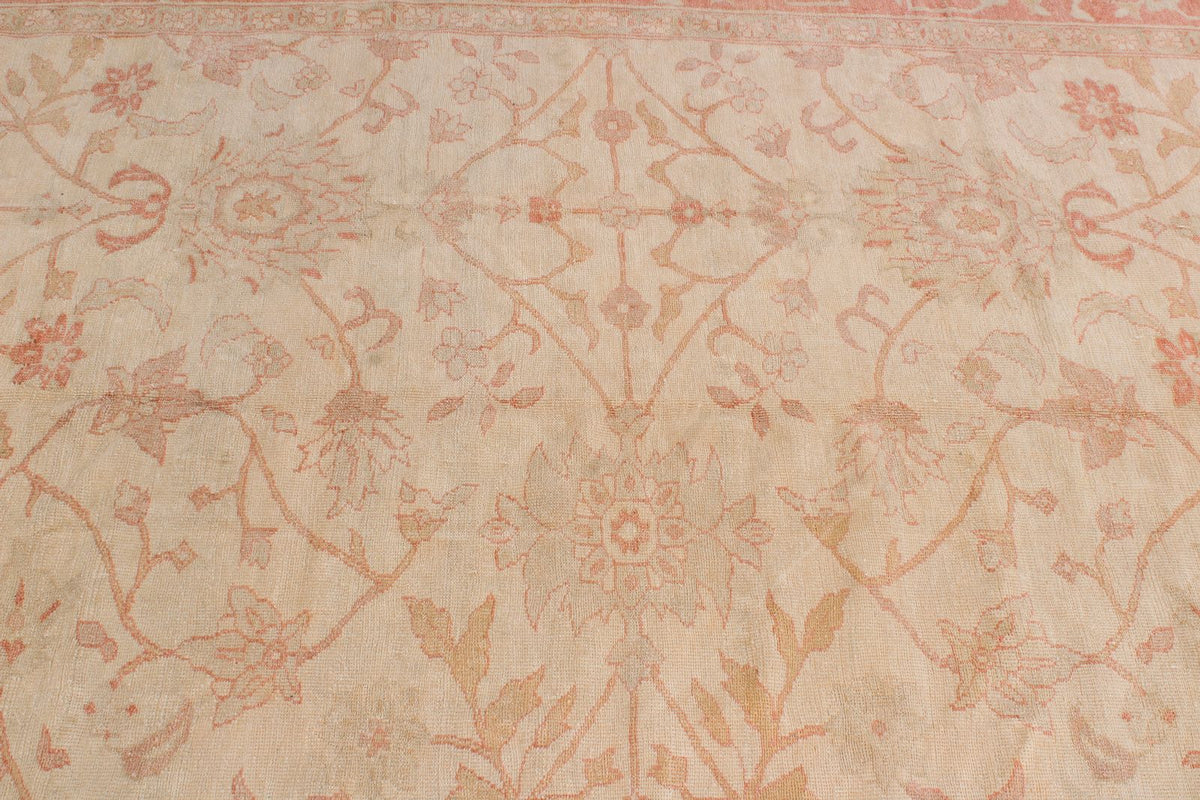 12x15 Beige and Rust Turkish Oushak Rug