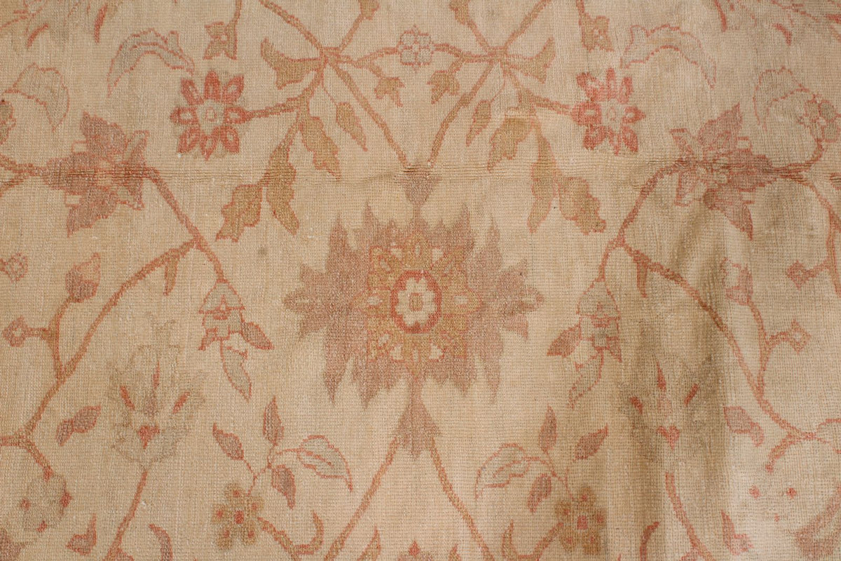 12x15 Beige and Rust Turkish Oushak Rug