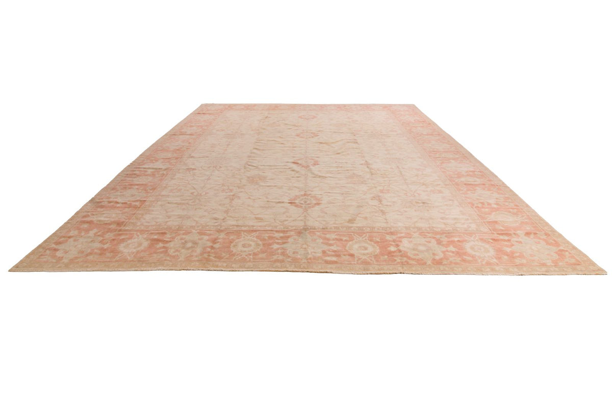12x15 Beige and Rust Turkish Oushak Rug