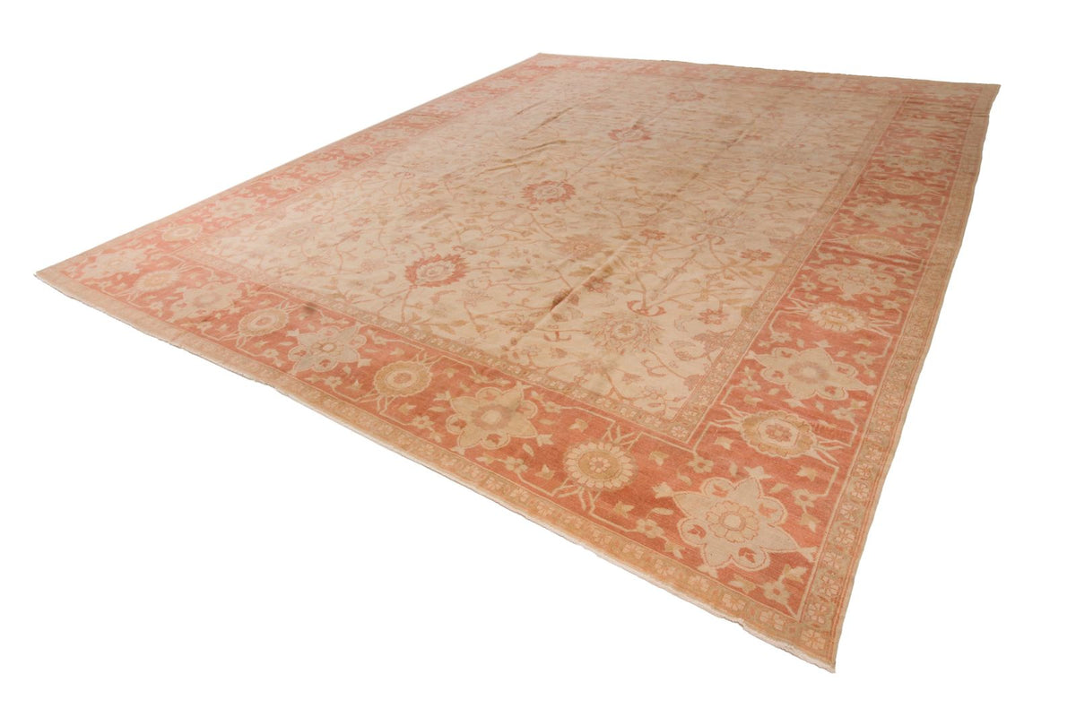 12x15 Beige and Rust Turkish Oushak Rug