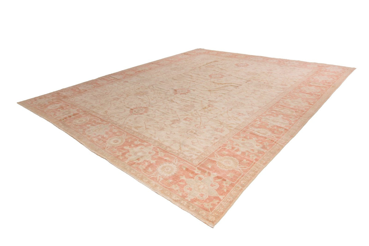12x15 Beige and Rust Turkish Oushak Rug