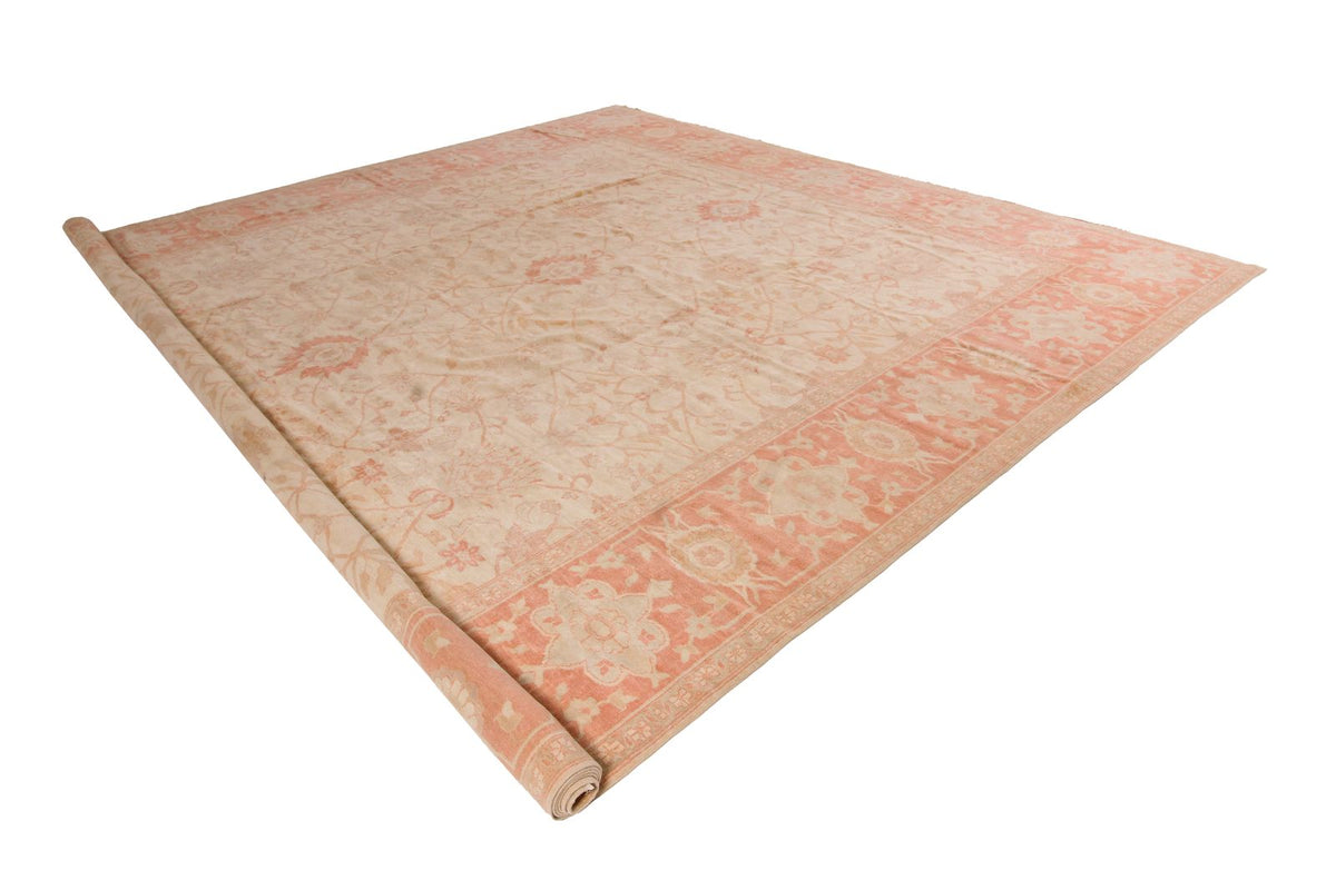 12x15 Beige and Rust Turkish Oushak Rug