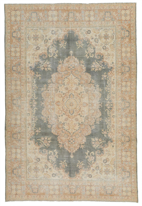 7x10 Blue and Beige Turkish Traditional Rug