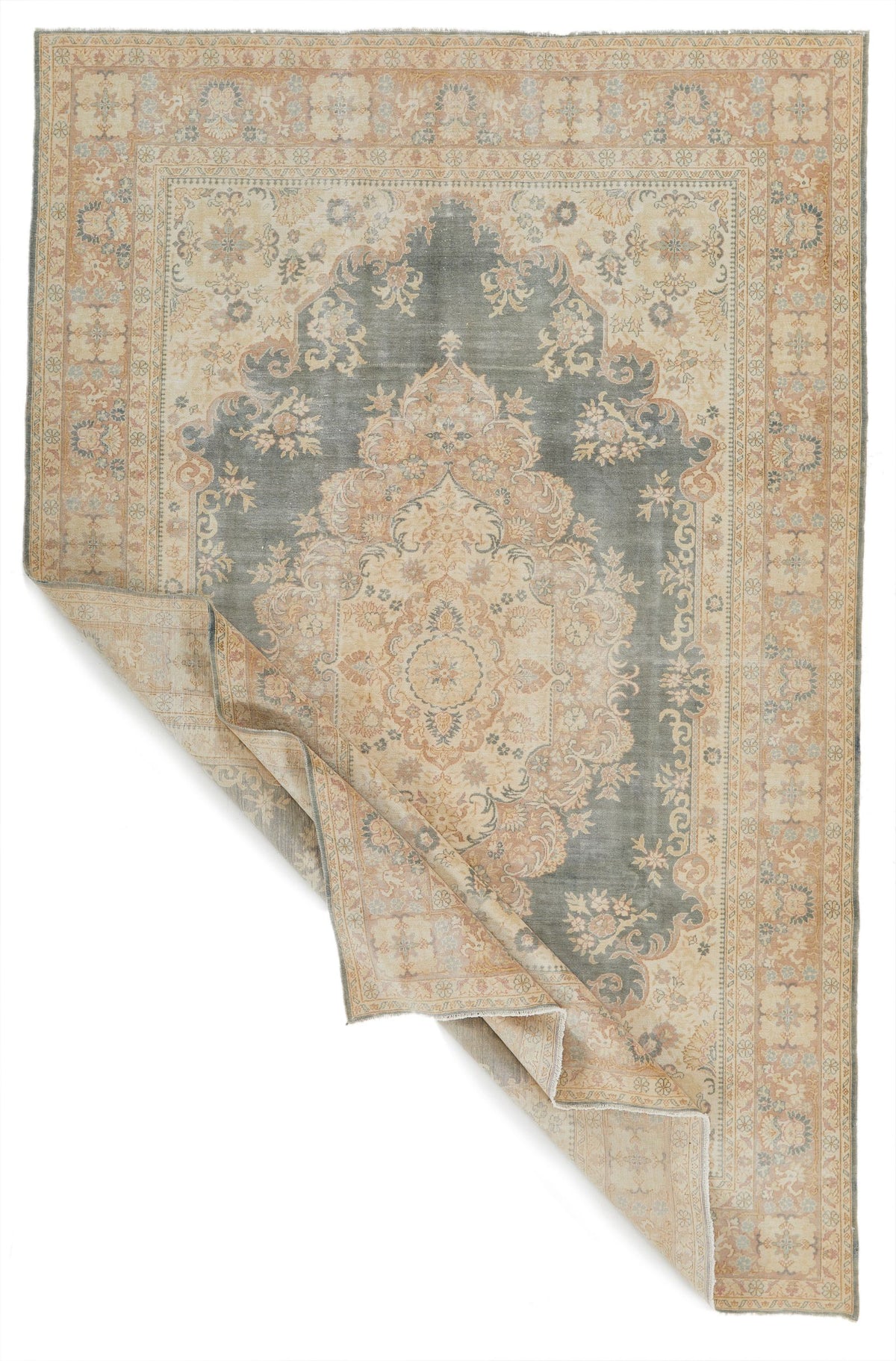 7x10 Blue and Beige Turkish Traditional Rug