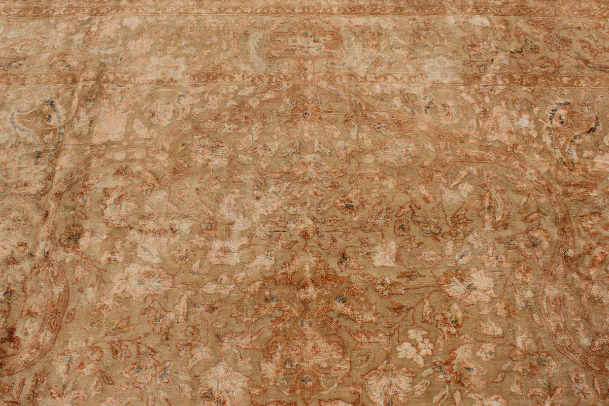 12x15 Brown and Beige Turkish Oushak Rug