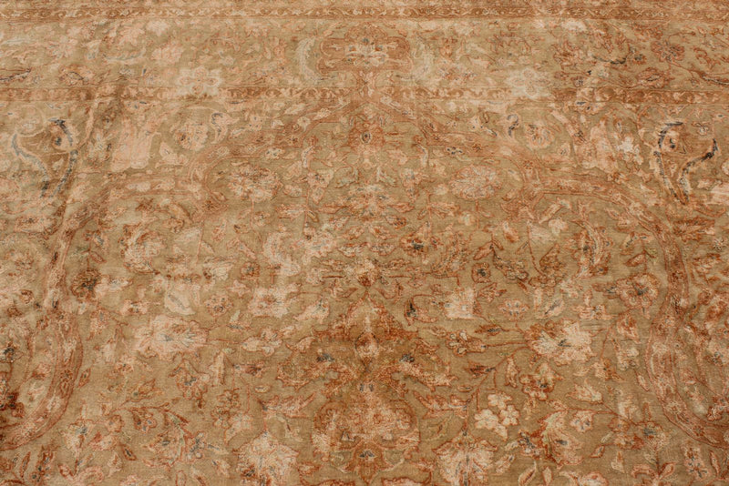 12x15 Brown and Beige Turkish Oushak Rug