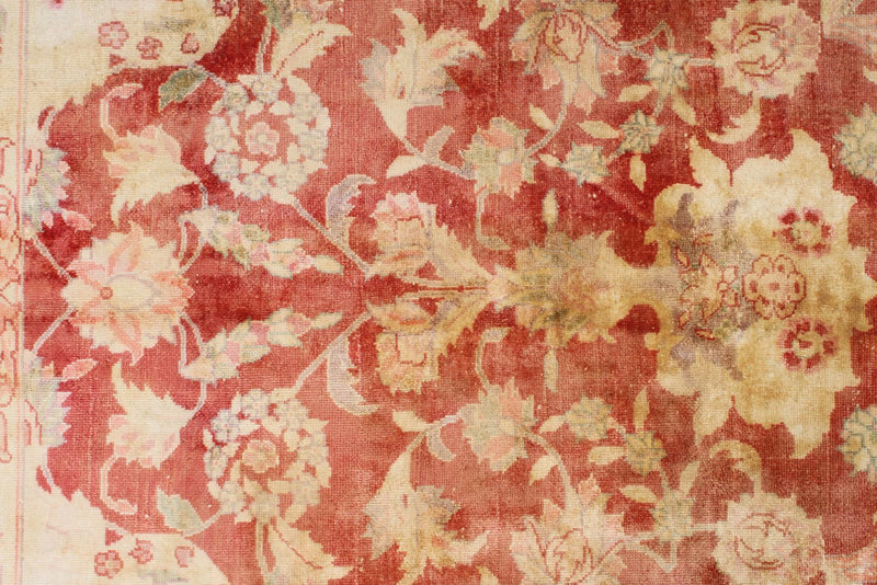 6x9 Red and White Traditional Rug