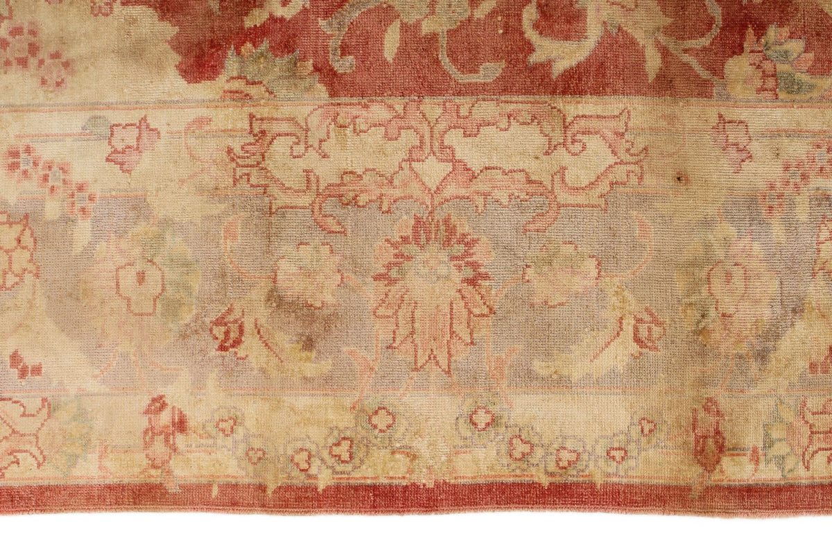 6x9 Red and White Traditional Rug