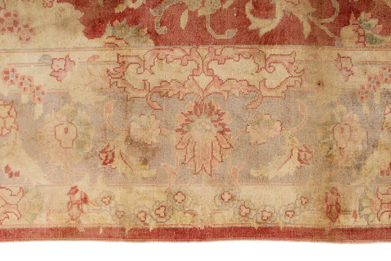 6x9 Red and White Traditional Rug