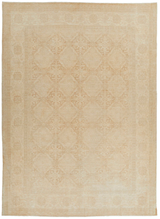 10x14 Beige Turkish Oushak Rug