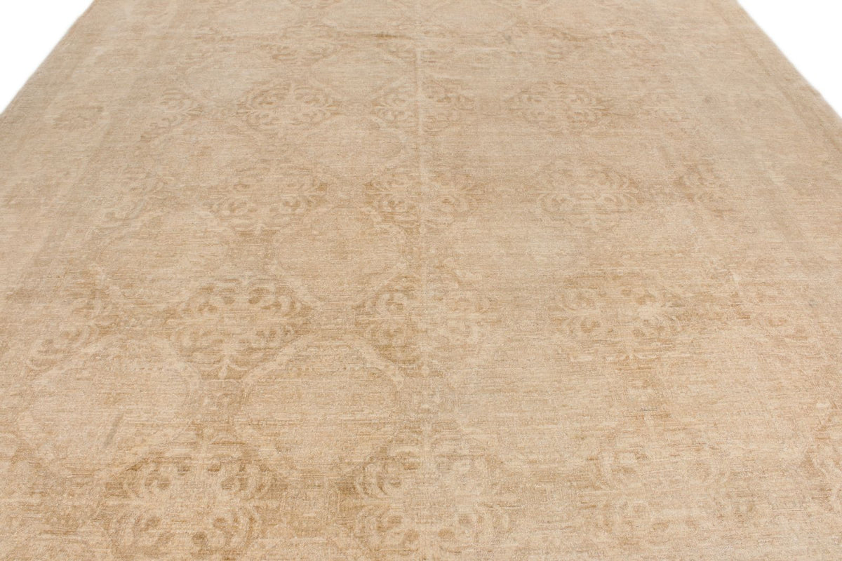 10x14 Beige Turkish Oushak Rug