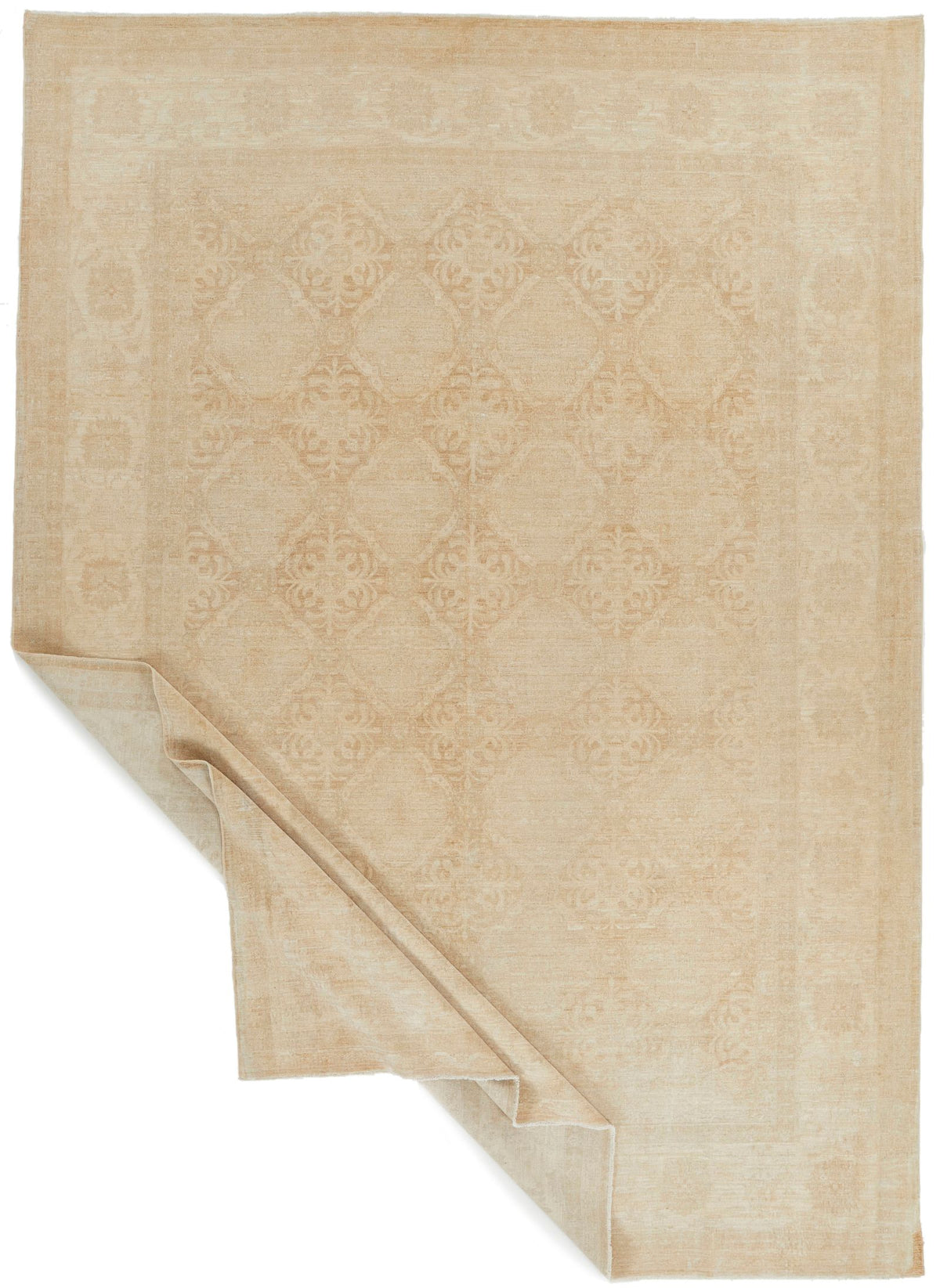 10x14 Beige Turkish Oushak Rug