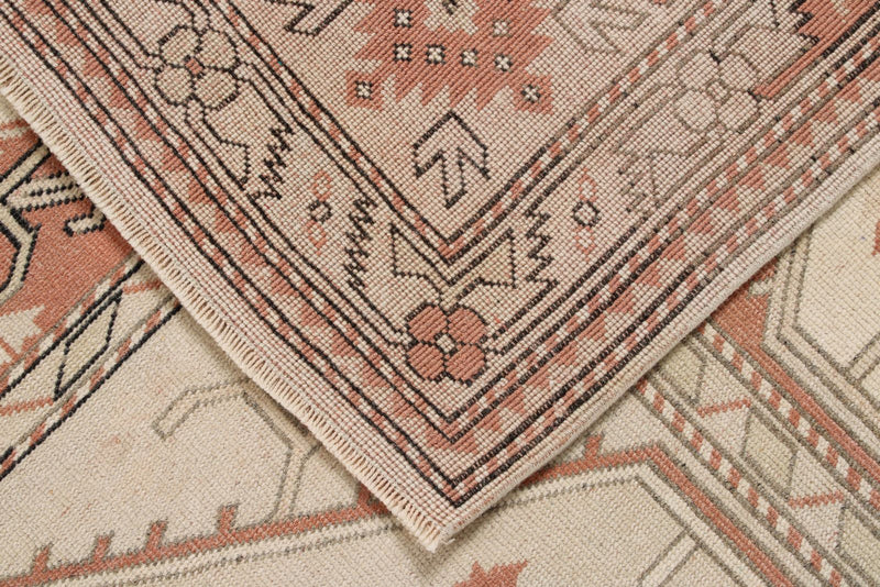 8x12 Beige and Rust Turkish Milas Rug